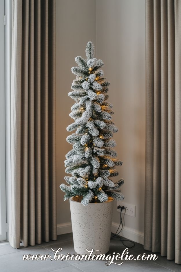flocked white christmas tree