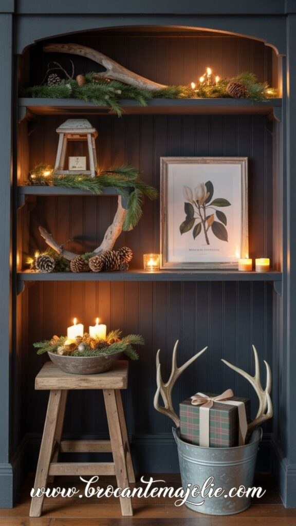 natural greenery christmas decor for living room