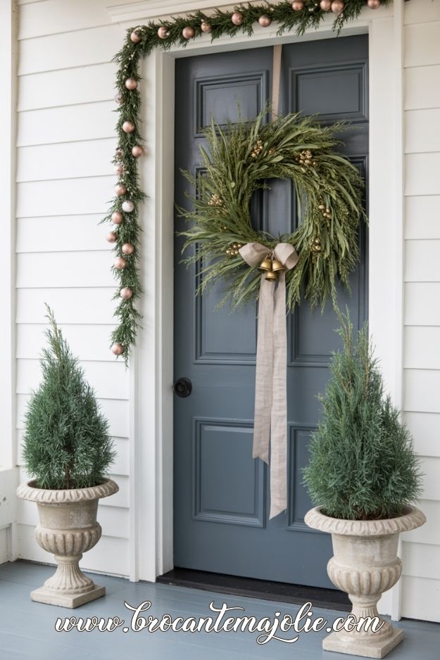 small outdoor topiary tree front porch