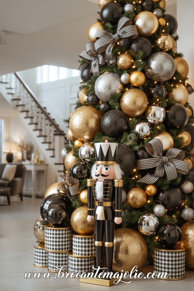 black and gold christmas tree