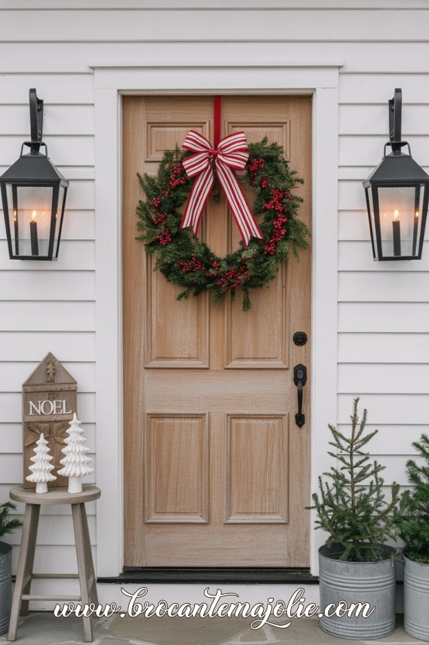 christmas decorations outdoor planters and lanterns