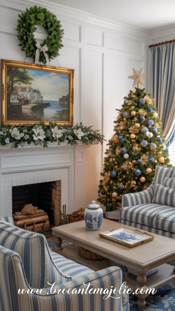coastal christmas living room decor ideas