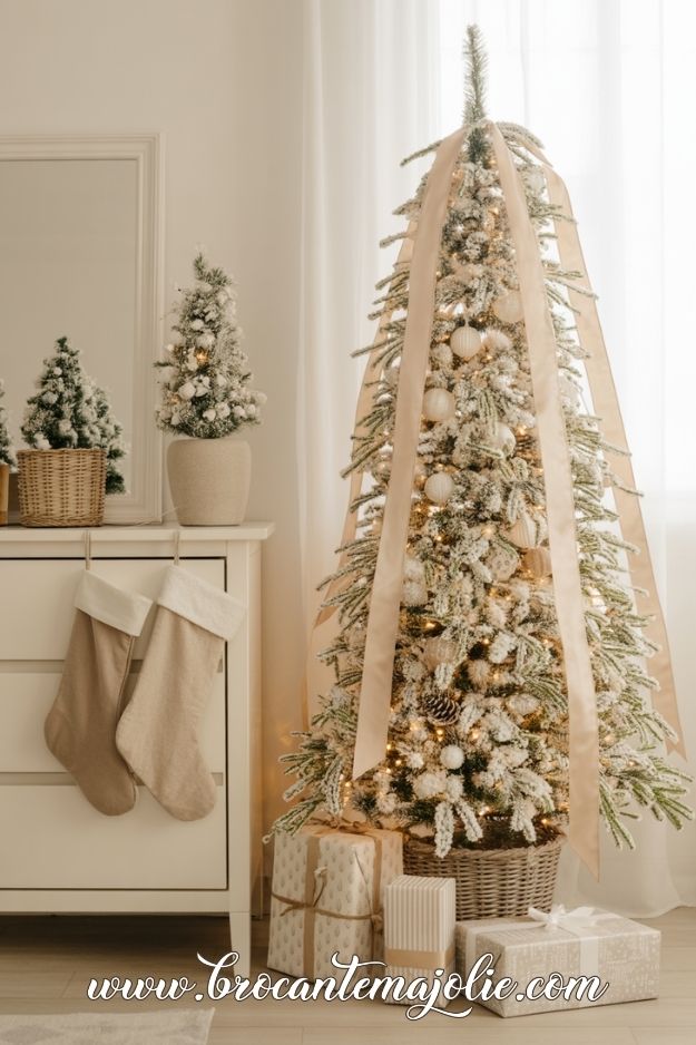 flocked white christmas tree