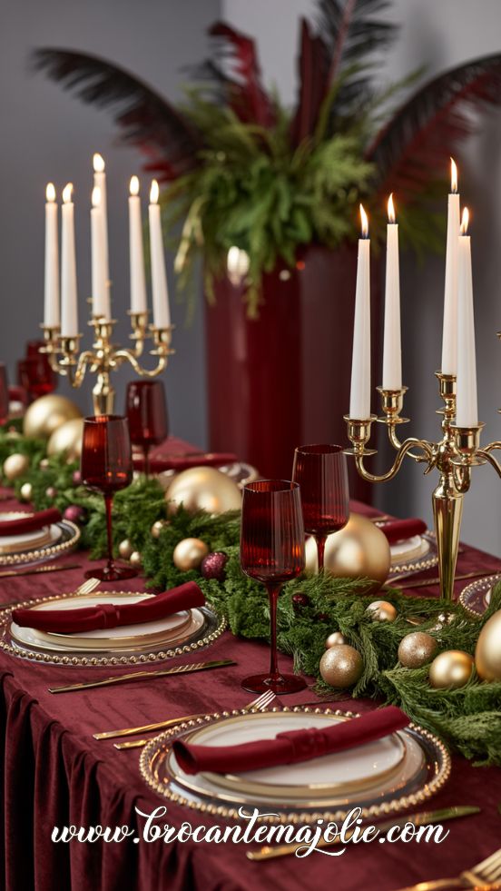 traditional red and green christmas tablescapes