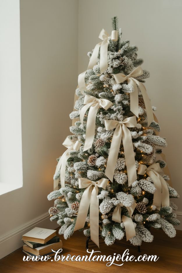 flocked white christmas tree