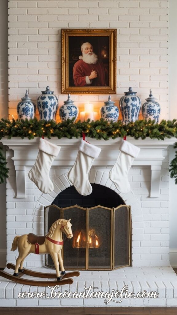 elegant french christmas mantle