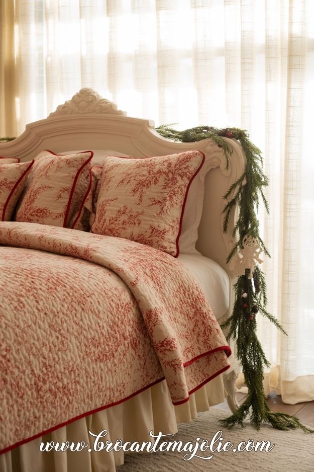 cozy christmas decor in bedroom