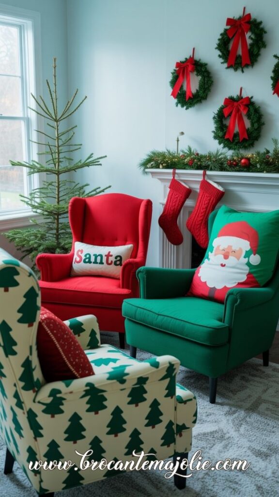 colorful christmas living room decor