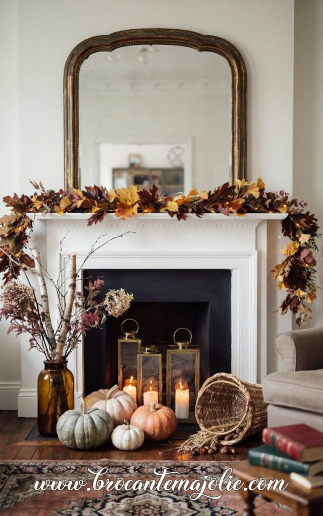 fall garland mantle