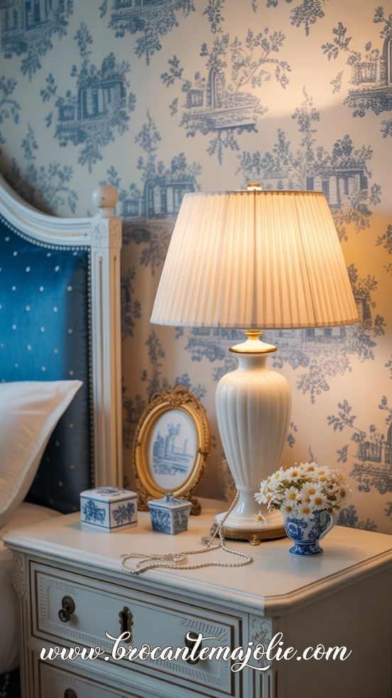 french blue bedroom wallpaper