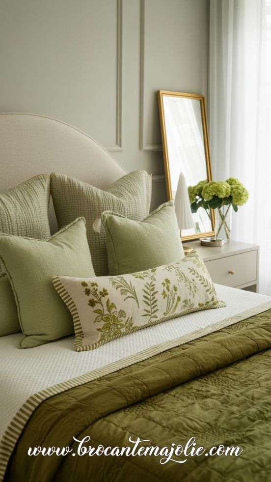 green french country farmhouse bedding
