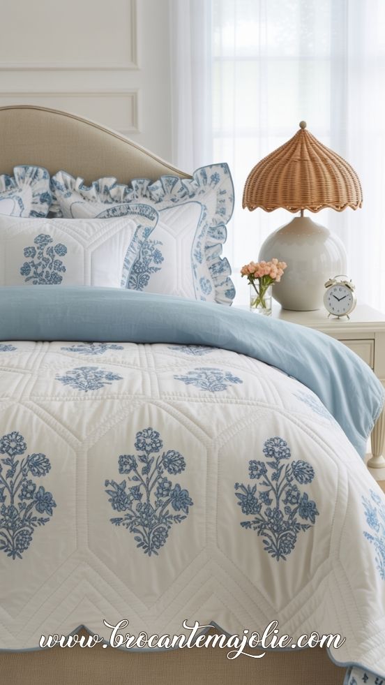 romantic floral quilt bedding