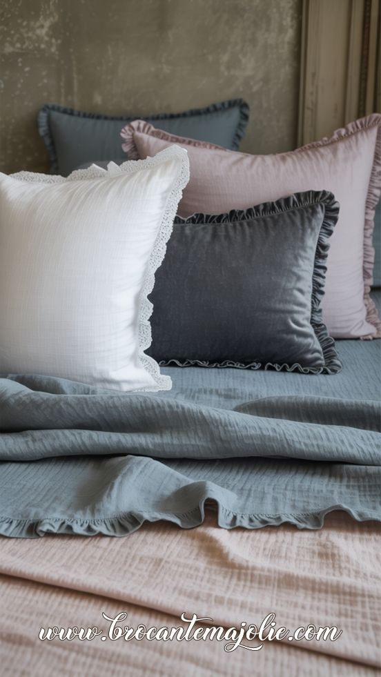 linen french country farmhouse bedding