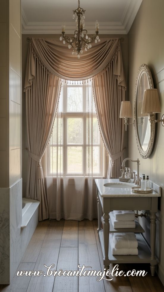 french parisian bathroom chandelier