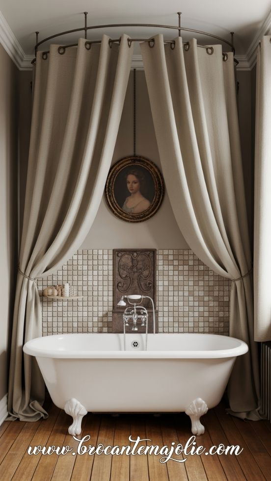 parisian bathroom curtains