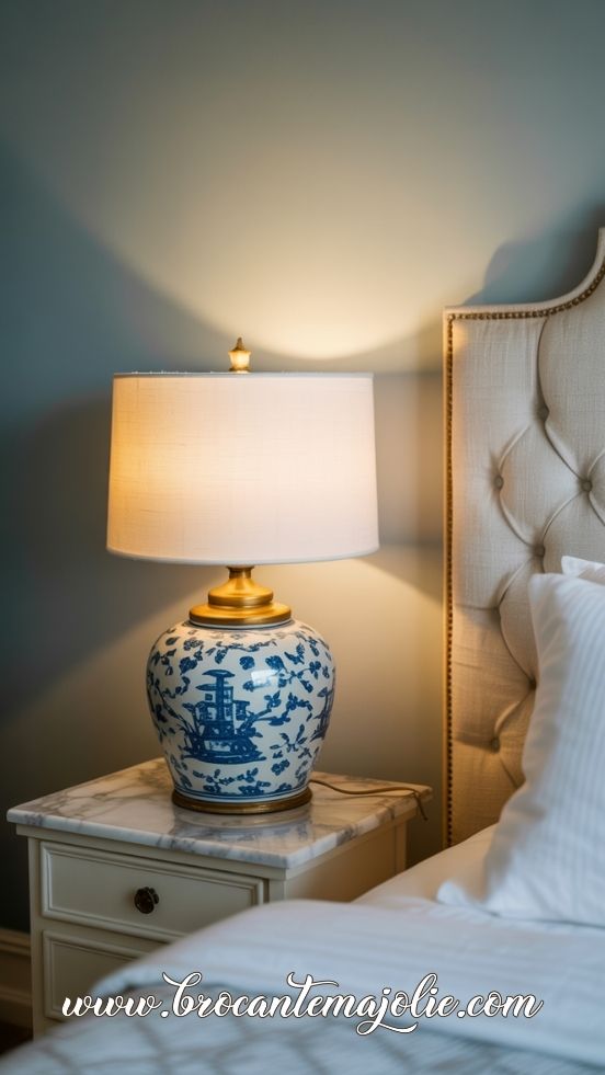 french blue bedroom lamp