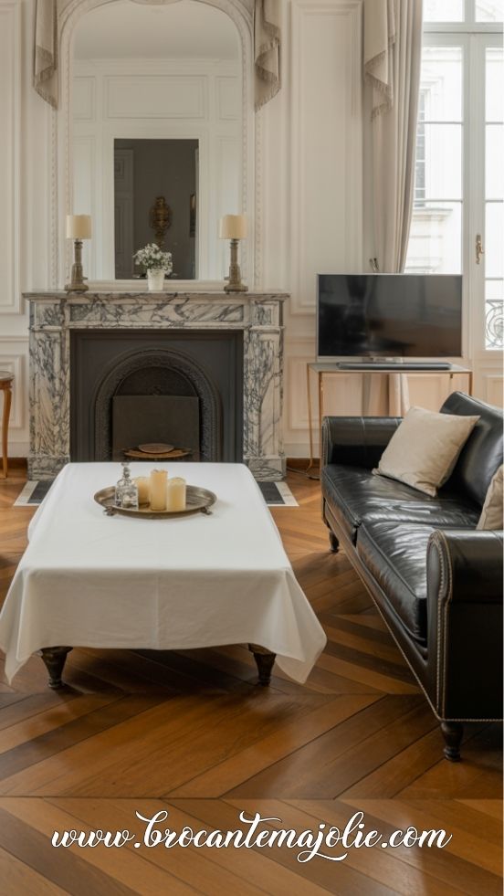 parisian apartment fireplace