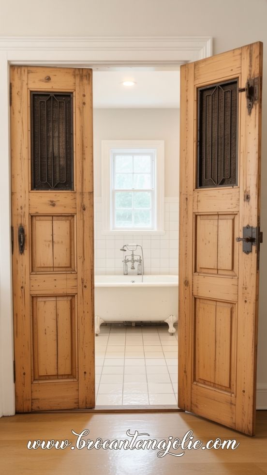 french doors in bathroom