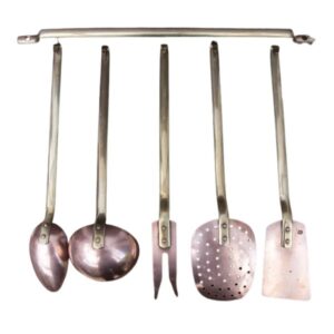 Vintage copper serving utensils set