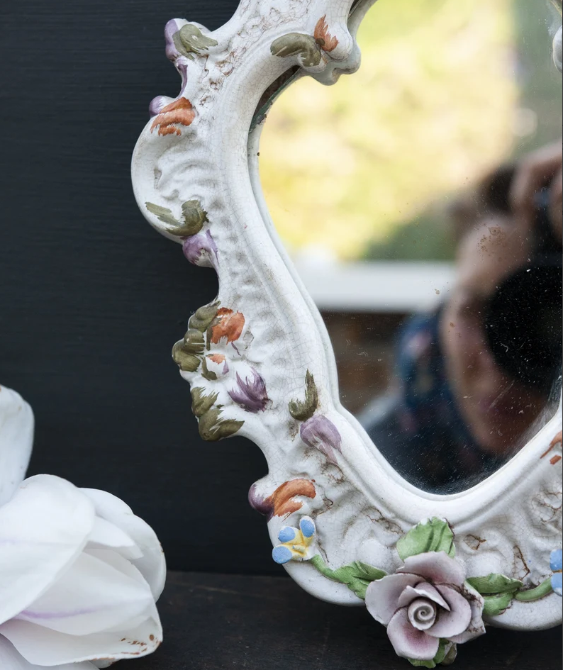 Vintage Italian dressing porcelain mirror - Image 3