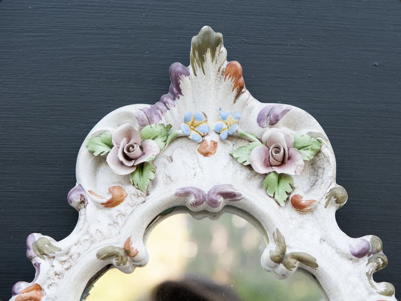 Vintage Italian dressing porcelain mirror - Image 4