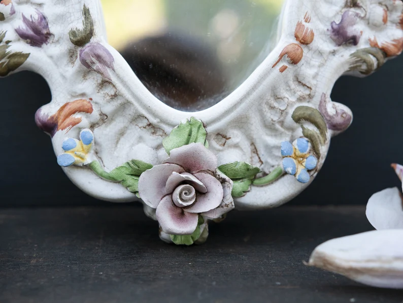 Vintage Italian dressing porcelain mirror - Image 6