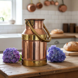 Vintage milk can jug in copper
