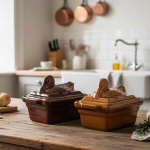 Set of 2 Vintage French Duck Terrine Dishes