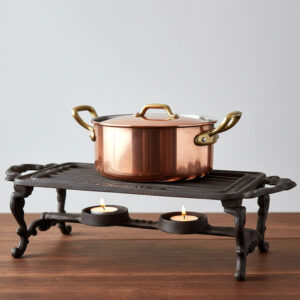 Vintage French candle warmer in cast iron