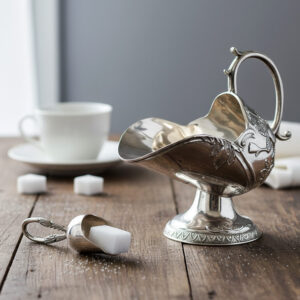 Vintage French silver metal sugar bowl