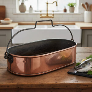 French Copper Fish Kettle