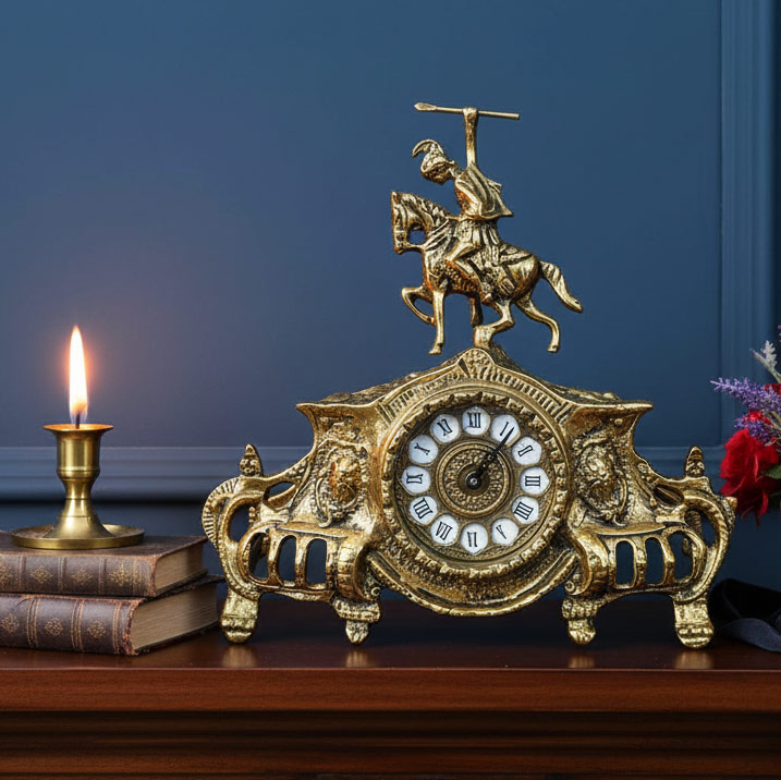Vintage Brass Mantel Clock