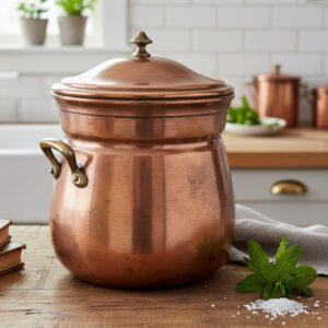 Vintage French Copper Pot with Lid