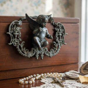 Antique French Metal Hanging Cherub