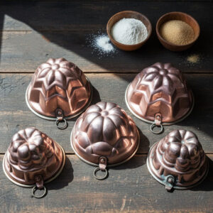 Set of 5 Vintage French Copper Pastry Molds