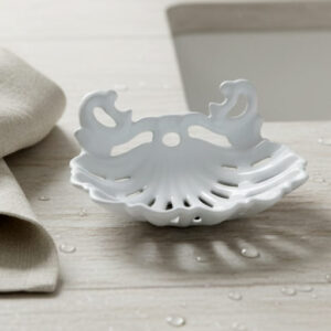 Vintage French white enamel soap holder