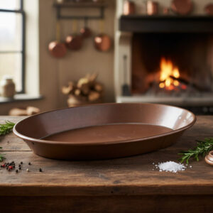 Vintage French copper roasting pan