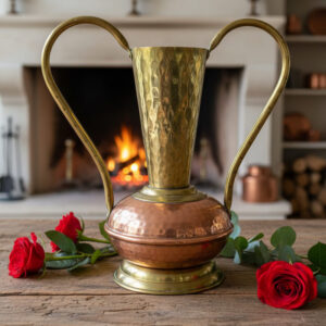 Vintage French copper flower vase