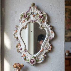 Vintage Italian dressing porcelain mirror