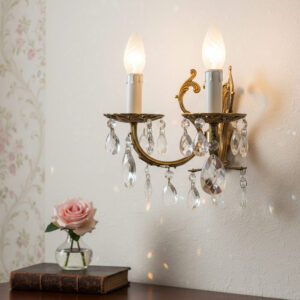 Vintage French crystal wall sconces