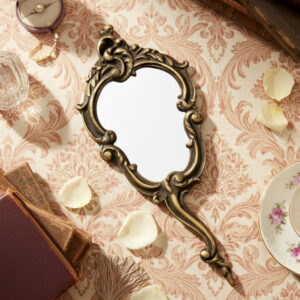 Vintage French Rococo Brass Hand Mirror