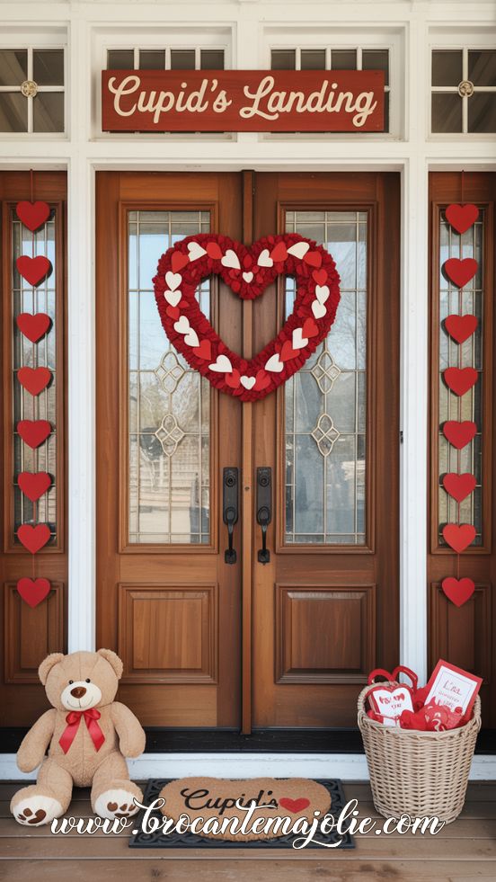 valentines front porch decor