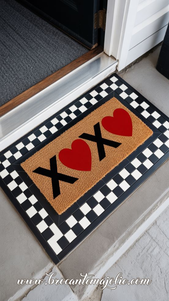 valentine door mat