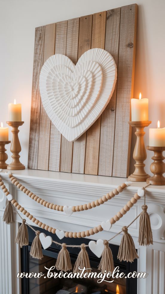 primitive valentine mantle decor