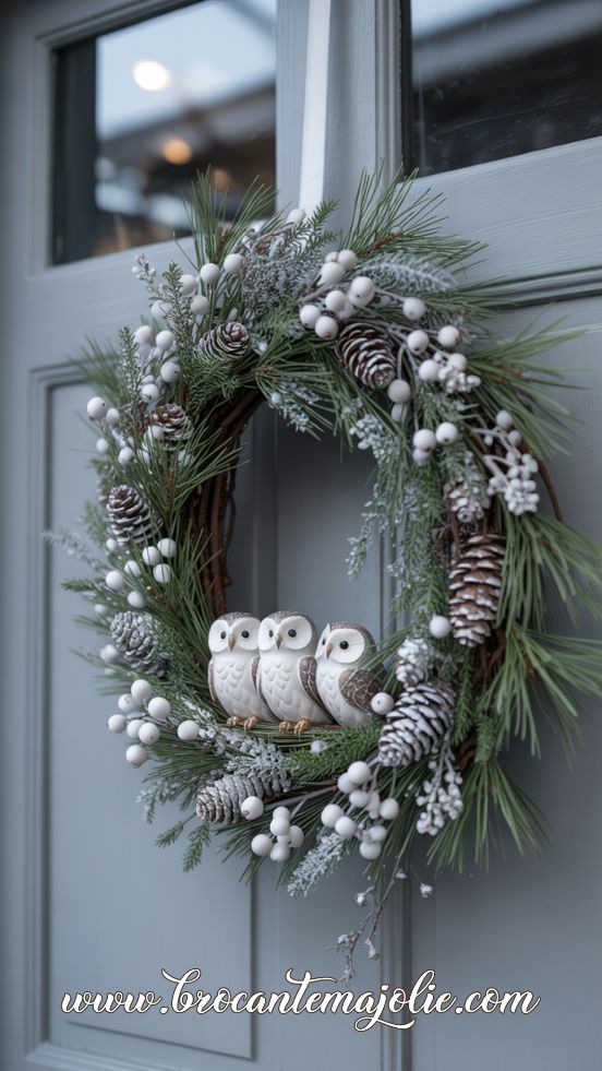 Woodland Owl Winter Wreath