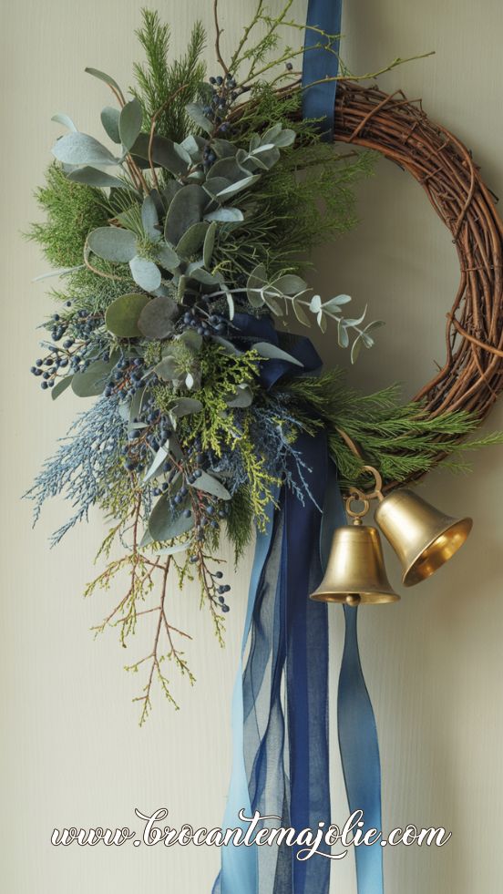 Blue Grapevine Winter Wreath