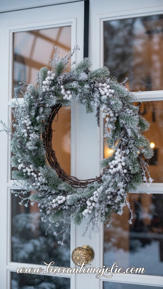 snowy winter wreath