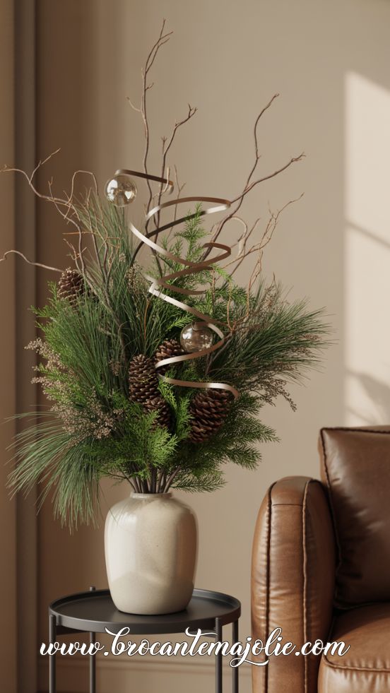 Modern Minimalistic Pine & Branch Arrangement