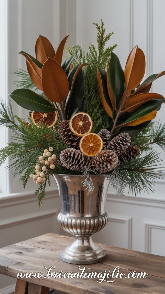 Magnolia & Citrus Winter Arrangement