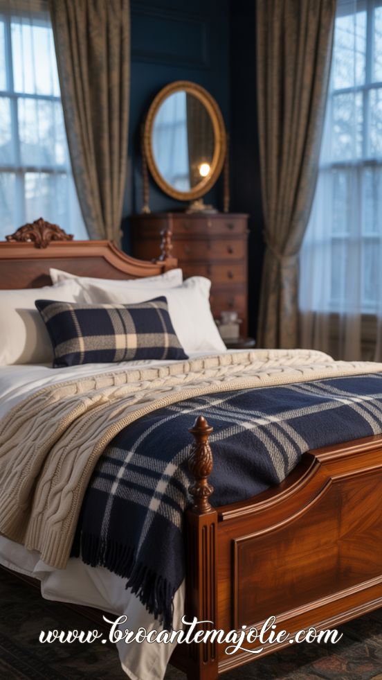 Classic Navy & Cream Winter Bedding